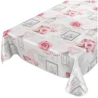 ANRO Tischdecke Wachstuchtischdecke Wachstuch Wachstischdecke pflegeleicht abwaschbar Rosen Landhaus