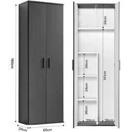 mokebo Der Lange 60 x 180 x 34 cm Schwarz