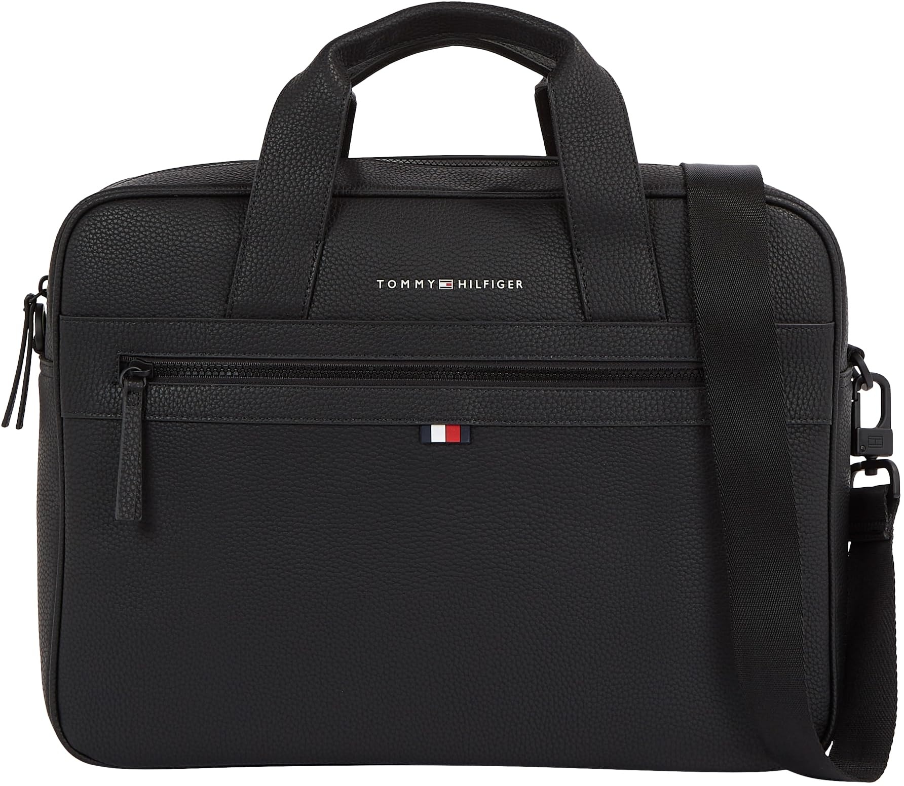 Tommy Hilfiger Herren Laptoptasche Essential PU Computer Bag 14 Zoll, Schwarz (Black), Einheitsgröße