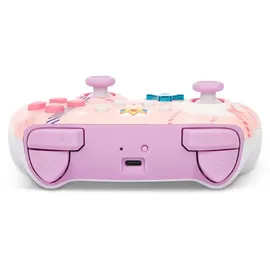 PowerA Enhanced Wireless Controller Princess Peach Plaid Rosa Nintendo Switch