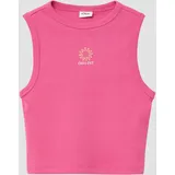 s.Oliver Slim-Fit-Top aus Rippware mit Stickerei - pink - 146/152