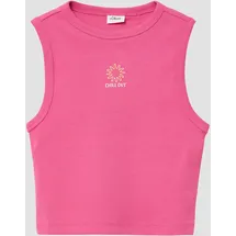 s.Oliver Slim-Fit-Top aus Rippware mit Stickerei - pink - 146/152