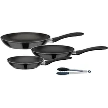 GSW Nova Pfannen-Set 4-tlg. 20 cm + 24 cm + 28 cm schwarz + Multizange