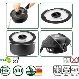 Brunner Camping Kochgeschirr Topfset | Alu ø PIRATE Spacemaster, ø22cm 5+1teilig
