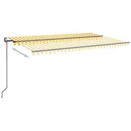 vidaXL LED Automatische Markise 500 x 300 cm gelb/weiß inkl. Windsensor 3069153