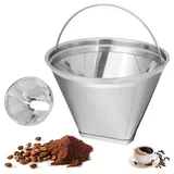 Handgebrühter Kaffeefilter, Edelstahl, Wiederverwendbarer Kaffeefilter, Mesh Handgebrühter Kaffeefilter für Kaffeezubereitung, Café