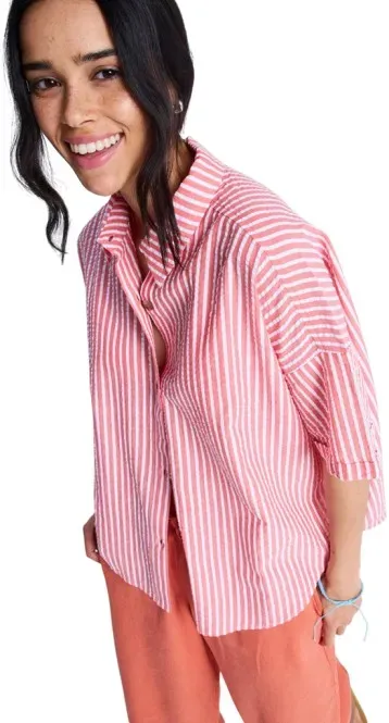 ROXY BEACHY NOSTALGIA STRIPE Hemd 2026 hibiscus sunrise stripe - S
