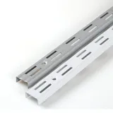 PRIOstahl 2 x Wandschienen für Regalträger 2-reihig 500mm Weiß Wandhalter Regalschienen Regalsystem Wandmontage Regalbodenträger Raster 50mm Metallschienen