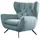 KAWOLA Hochlehnsessel CHARME Cord 72 x 100 x 80 cm Hellblau mit Kissen