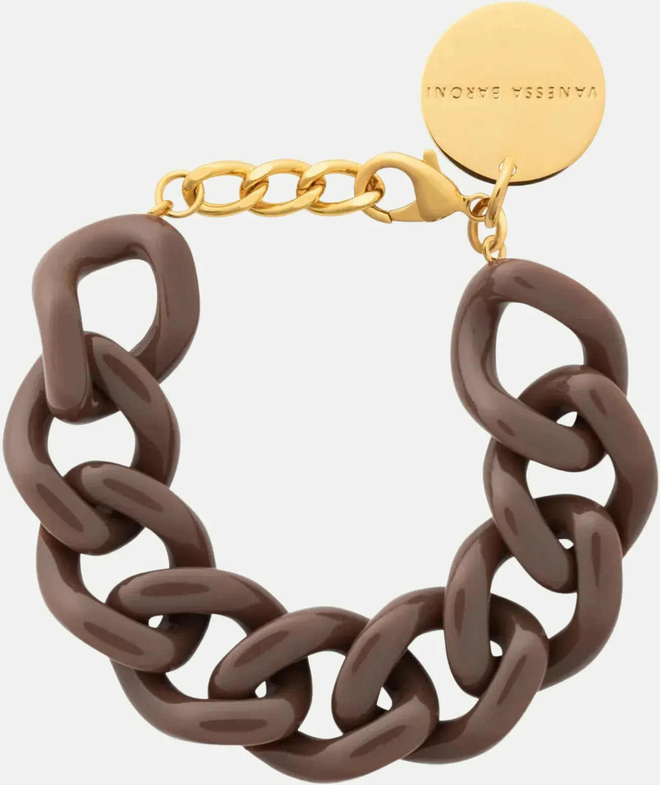 Armband Flat-Chain Braun