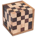 Logoplay Schach-Würfel 125-3D Puzzle - Denkspiel - Knobelspiel - Geduldspiel - Logikspiel im Holzrahmen