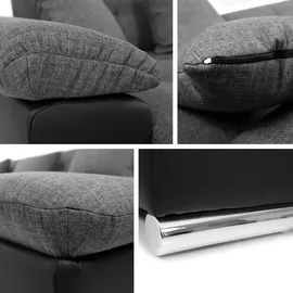 Mirjan24 Wohnlandschaft Wicenza Cord, Eckcouch mit Schlaffunktion, Symmetrisches U-Form,
