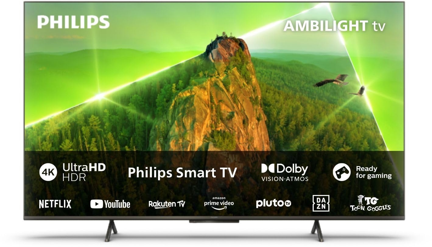 Philips Smart TV | 55PUS8108/12 | 139 cm (55 Zoll) 4K UHD LED Fernseher | 60 Hz | HDR | Dolby Vision | VRR | WiFi | Bluetooth