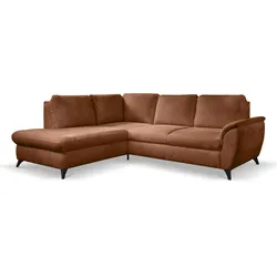 Ecksofa Geneva Stoff Rostbraun