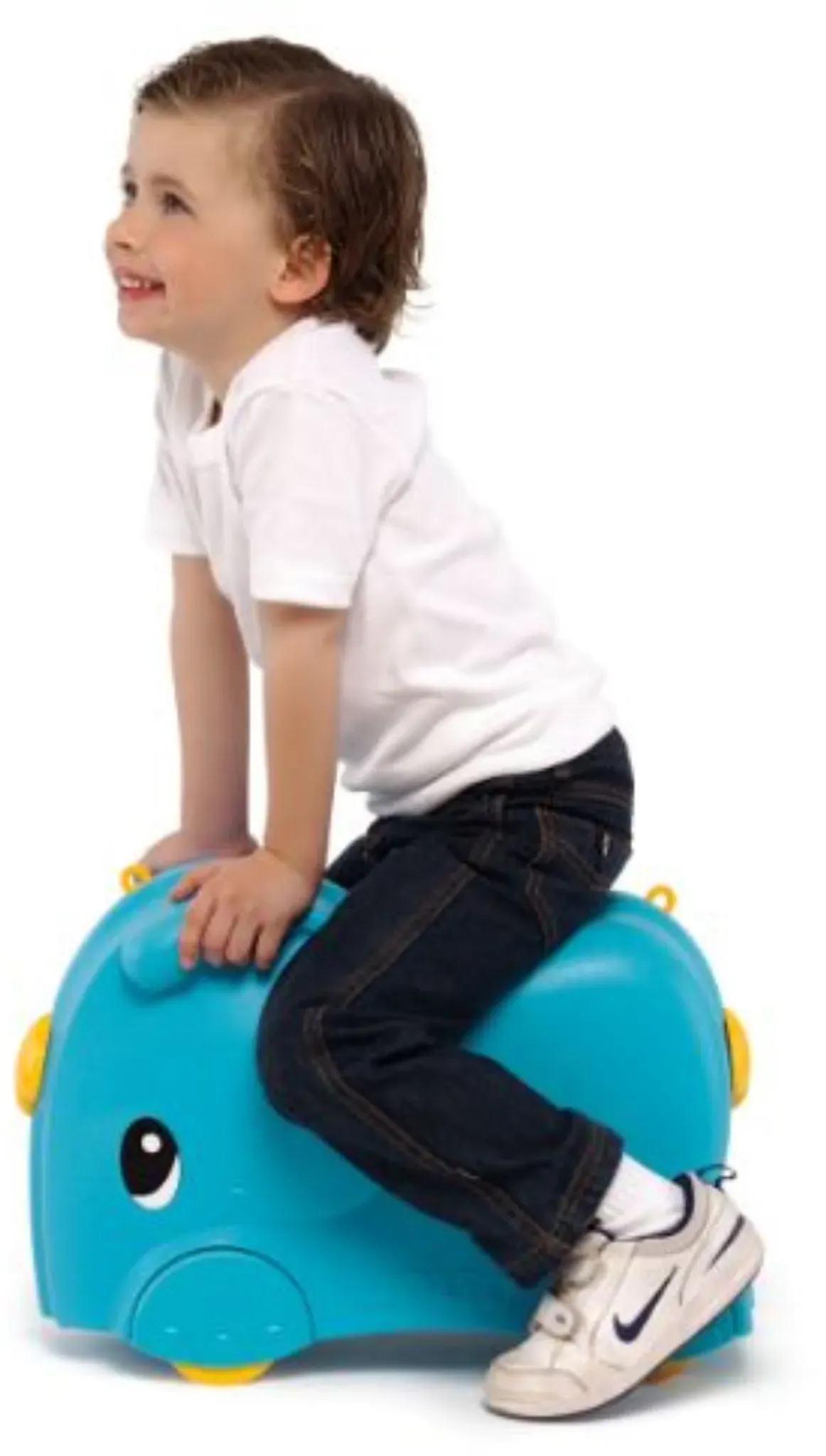 3-in-1 Kinderkoffer blau zum Reisen, Aufsitzkoffer Handgepäck