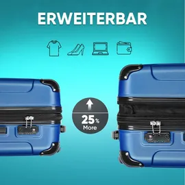 veska Hartschalenkoffer Kofferset 3 teilig mit TSA Zahlenschloss 4 Rollen ABS-Hartschale, Reisekoffer Trolley Rollkoffer Koffer - anthrazit - Grau