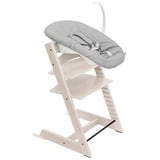 Stokke Hochstuhl Tripp Trapp® Kinderhochstuhl mit Newborn Set, Höhen- und tiefenverstellbare Sitz- und Fußplatten weiß