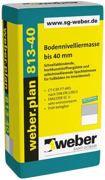 Bodennivelliermasse bis 40 mm - weber.plan 813-40, 25kg