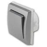 ChiliTec DELPHI Lichtschalter für Aussen IP44 250V Unterputz Wechselschalter Schalter mit Dichtung für Feuchträume Aussenbereich Silber Grau