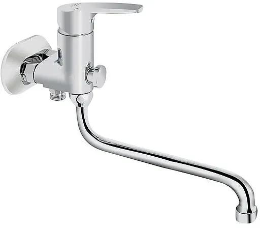 Aufputz-Wannenmischer Heinrich Schulte Alpha 350 Schwenkauslauf, Ausladung 250 mm, chrom - Z056470-00010