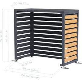 Westmann Boxa S Verkleidung Wärmepumpe Holzoptik Anthrazit 100x56x97 cm