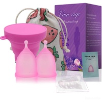 Menstruationstasse Aomiduo Menstrual cup mehrwegbecher menstruationstasse aus medizinischem Silikon-Größe S (Mittel) und S (Mittel) enthalten(Presented Travel Storage Cup) geeignet für anfänger