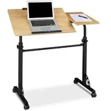 Relaxdays Projektionstisch Laptoptisch 10020807.48, höhenverstellbar bis 110 cm, hellbraun