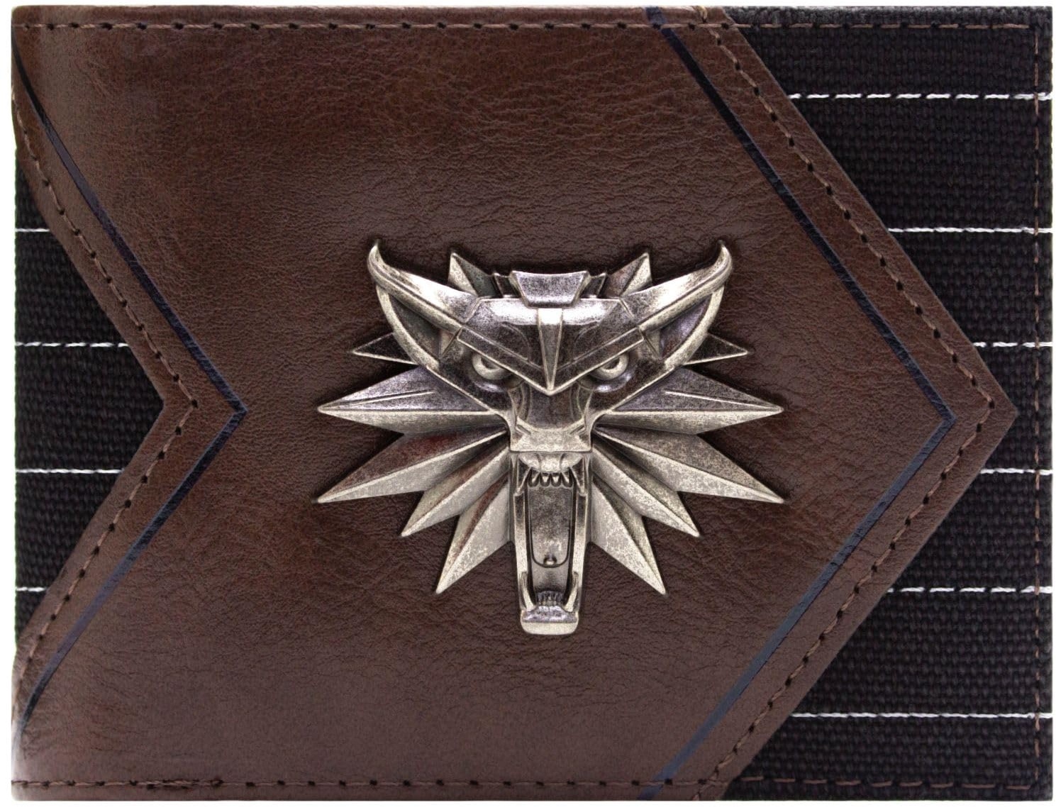 The Witcher 3 Wild Hunt Wolf-Medaillon Emblem Geldbörse/Geldbeutel Bi-Fold ID- & Kartenhalter, Braun