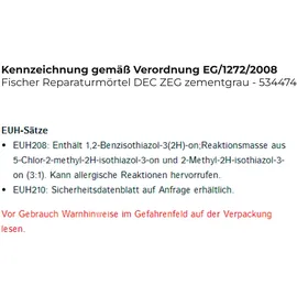 Fischer Reparaturmörtel DEC zementgrau 310 ml