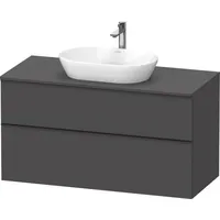 Duravit „D-Neo“ Konsolenwaschtischunterbau mit Möbelgriff Diamantschwarz × Graphit Matt