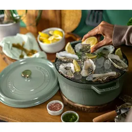 Staub Cocotte 28 cm rund eukalyptus