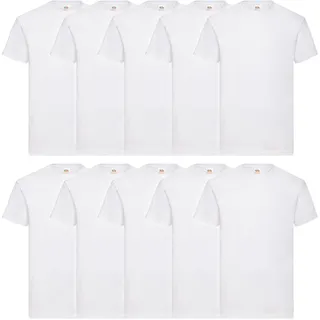 10er Pack Fruit of the Loom Valueweight T-Shirt, weiß, M