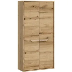Ebuy24 Zeno Hochschrank Bad wandhängend 2 Türen Eiche Dekor.