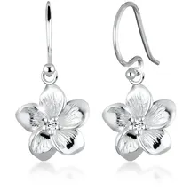 Elli Ohrhänger Frangipani Blüte weiß 925 Silber onesize