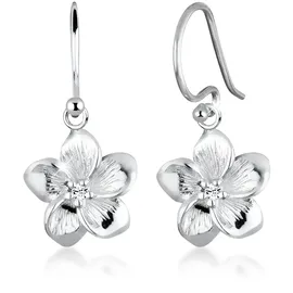 Elli Ohrhänger Frangipani Blüte weiß 925 Silber onesize