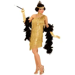 Goldenes 20er Jahre Fransenkleid - XL