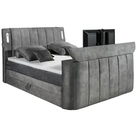 Stella Trading Boxspringbett 180 x 200 cm H2 Grau