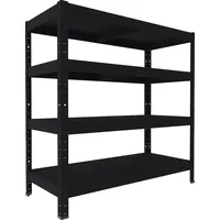 Kellerregal Biedrax 40 x 80 x 120 cm, Schwarz, 4 Stahlböden, Fachlast 100 kg pro Fachboden