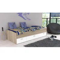 Forte Jugendbett Mia Sonoma-Eiche Nachbildung/weiß 90 cm