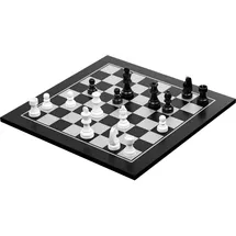 Philos 2802 - Schach-Dame-Set, schwarz/weiß, Feld 40 mm