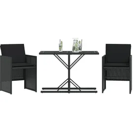 vidaXL Bistroset 3-tlg. Schwarz