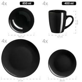 Mäser Kombiservice Steinzeug Metallic Rim (24 Stück)