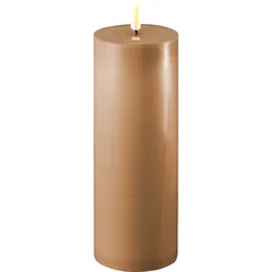 Deluxe Homeart LED Stumpenkerze Real Flame karamell, Ø7,5 x H20cm, karamell