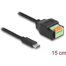 DeLock USB-C auf Terminalblock Adapter 15 m Schwarz