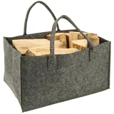 Valo Filztasche faltbar 50 cm x 34 cm x 27 cm Holzkorb Grau