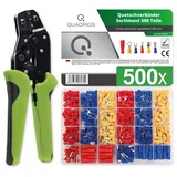 Quadrios Multifunktions-Crimpzange, isolierte Kabelschuhe mit Quetschverbinder-Set,