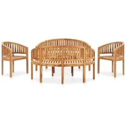 vidaXL 5-tlg. Garten-Lounge-Set Massivholz Teak