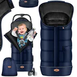 Kidiz KIDIZ® Babyfußsack Baby Fußsack Winterfußsack Babyschale mit Reißverschluss Kuschelsack Babydecke Kinderwagen waschbar Tasche passend für alle Kinderwagen Bett Wärmedecke aus Thermo-Fleece
