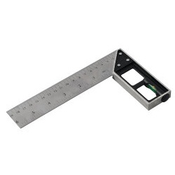 Anschlag- und Gehrungswinkel mit Wasserwaage 150 mm