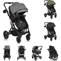 Moni Kombikinderwagen Rafaello 2 in 1, umbaubar, Sportsitz, Fußabdeckung, Tasche grau